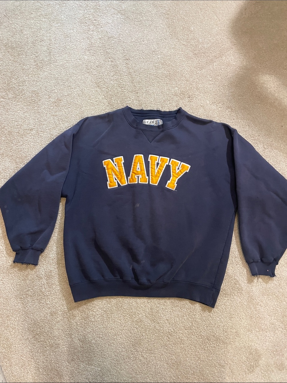 Vintage distressed Gear For Sports Navy Crewneck Sweatshirt